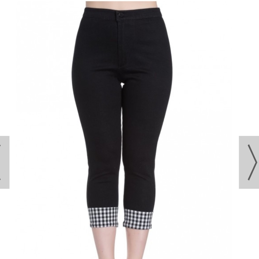 Hell bunny ladybird Capri pants jeans gingham